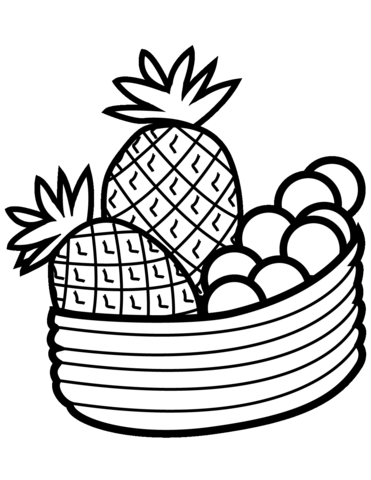 Bowl With Fruits Coloring Page